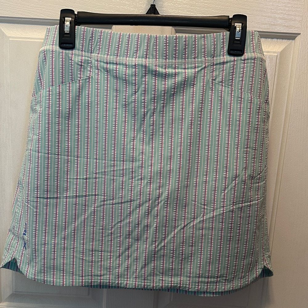 RLX Ralph Lauren Striped Mini Skirt - Skort Green Blue and White Size M